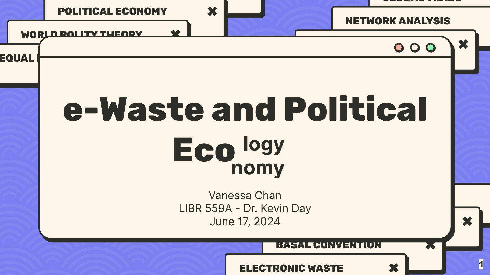 E-Waste and Political Economy / Ecology